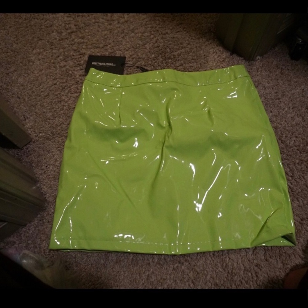 Green vinyl skirt